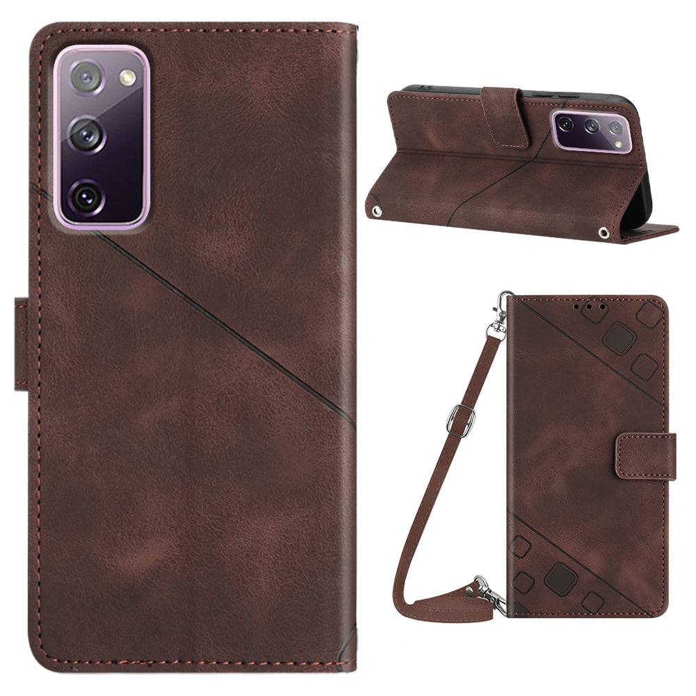PT005 YB Imprinting Series-7 Leather Phone Case for Samsung Galaxy S20 FE 4G / FE 5G / S20 Lite / S20 FE 2022 Imprinted Lines Wallet Stand Cover PT005 YB Imprinting Series-7 Leather Phone Case for Samsung Galaxy S20 FE 4G / FE 5G / S20 Lite / S20 FE 2022 Imprinted Lines Wallet Stand Cover